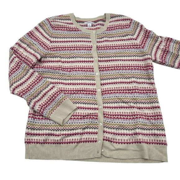 Croft & Barrow Women's Multicolor Fair Isle Cardigan Sweater Size Large - Picture 1 of 5